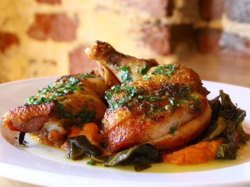 Boundary Road Brick Chicken And Collard Greens