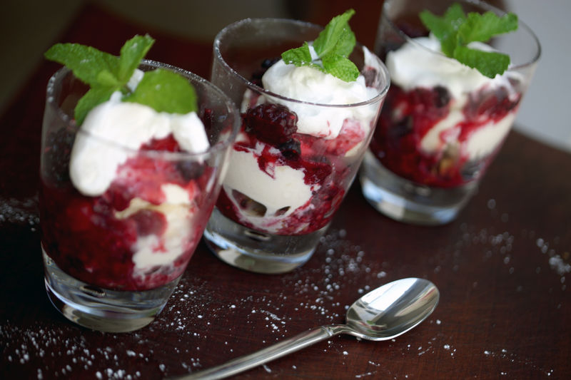 Mixed Berry & Ice Cream Sundae