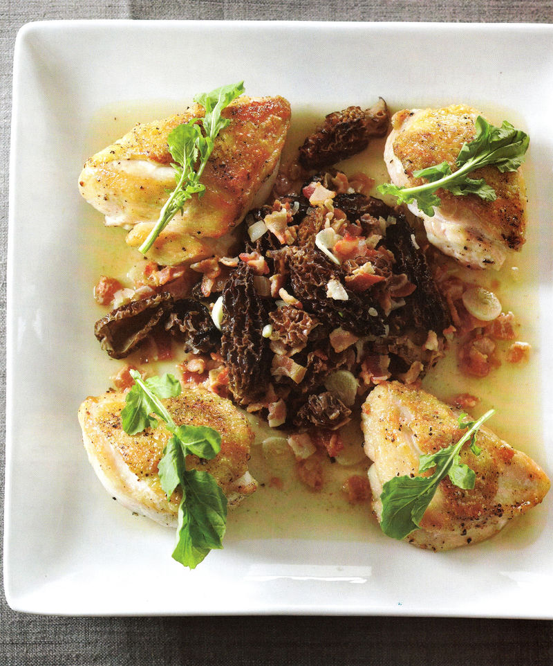 Roasted Chicken Breast With Arugula & Morel Mushrooms